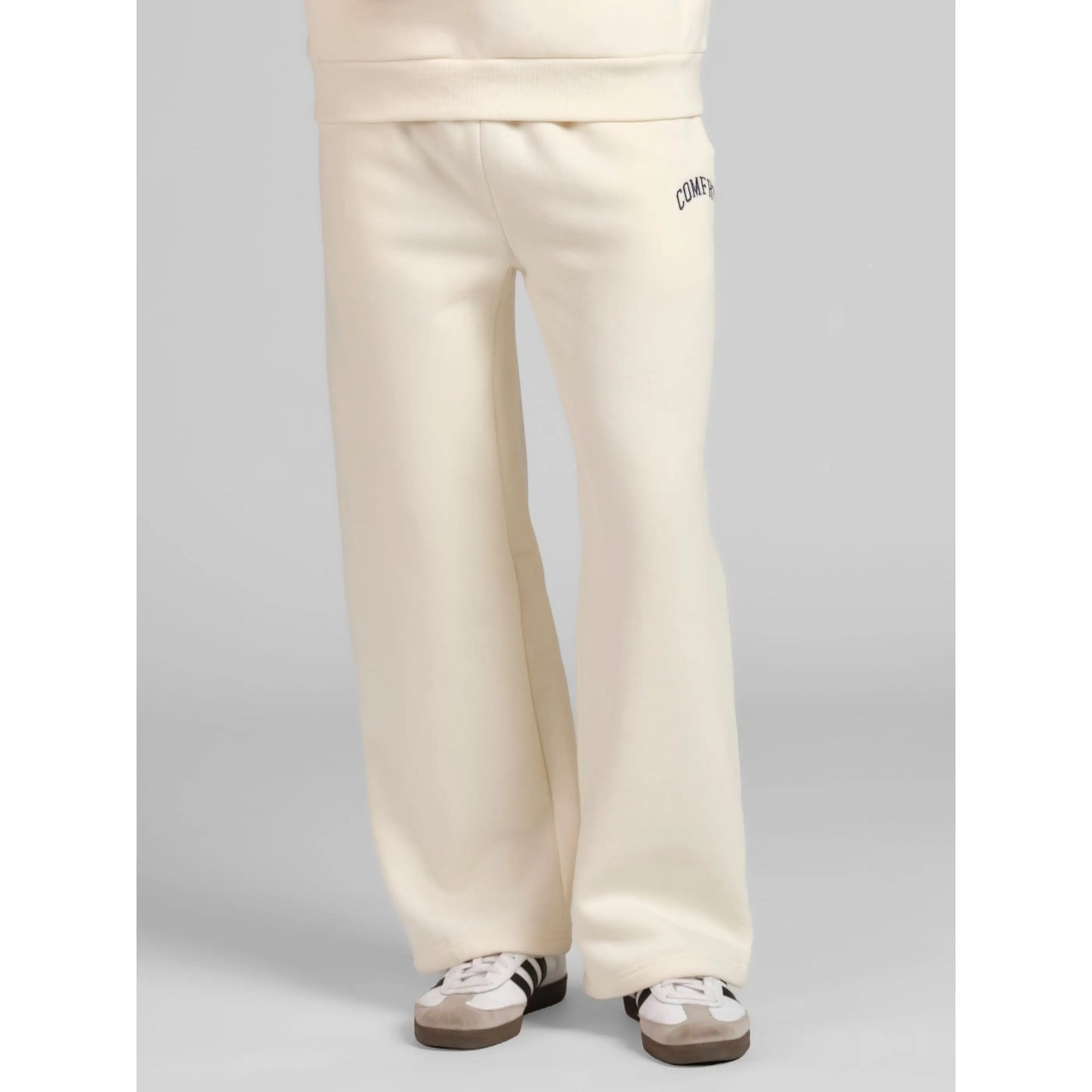 Comfrt | Varsity Straight Leg Sweatpants | Collegiate Style Embroidered Logo Sweatpants
