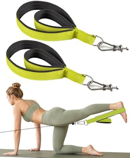 Wonderful Day Upgraded Pilates Loops Compatible with Tonal Smart Home Gym, Soft Thickened Double Loop Straps with Sturdy Adapters, Fitness Accessories for Reformer & Wall Pulley (2 Count)