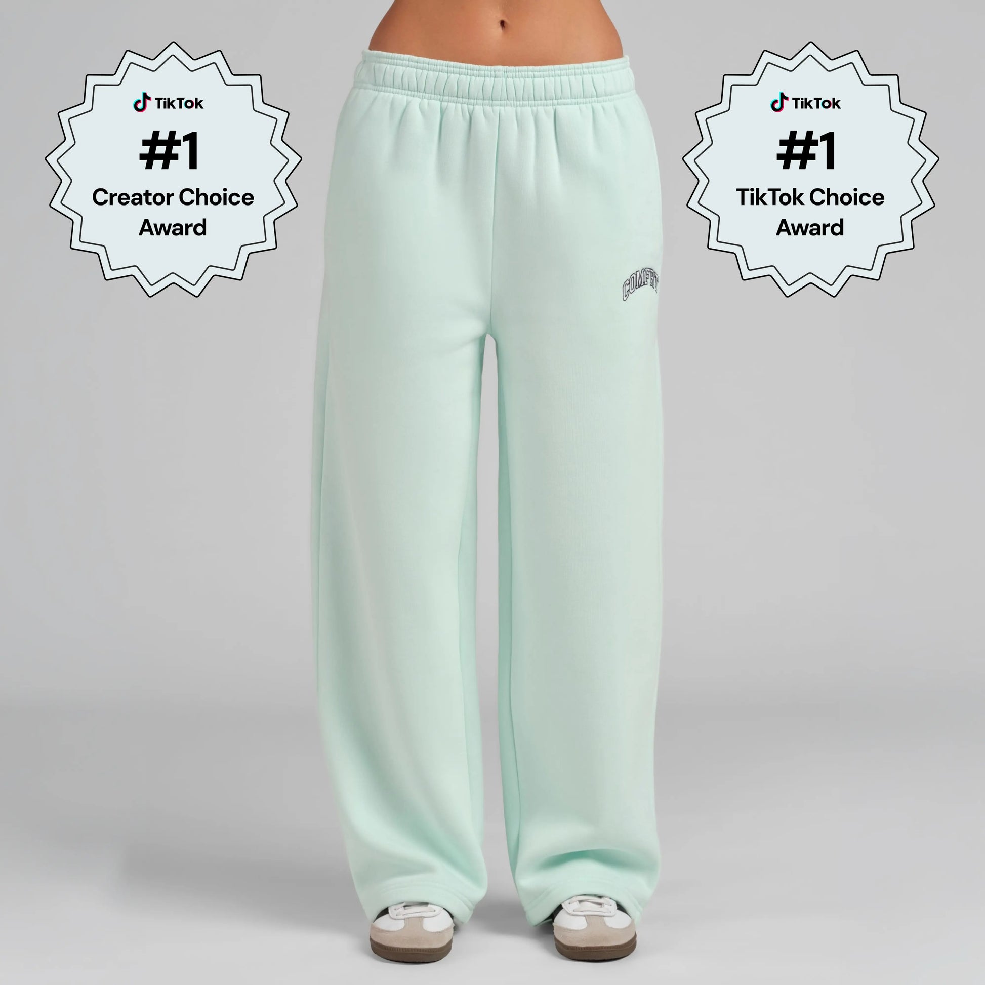 Comfrt | Varsity Straight Leg Sweatpants | Collegiate Style Embroidered Logo Sweatpants
