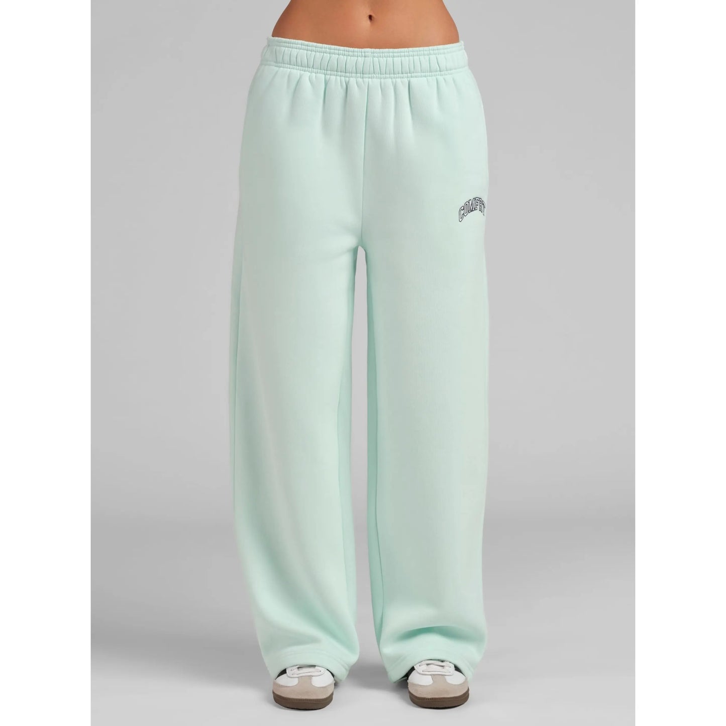 Comfrt | Varsity Straight Leg Sweatpants | Collegiate Style Embroidered Logo Sweatpants
