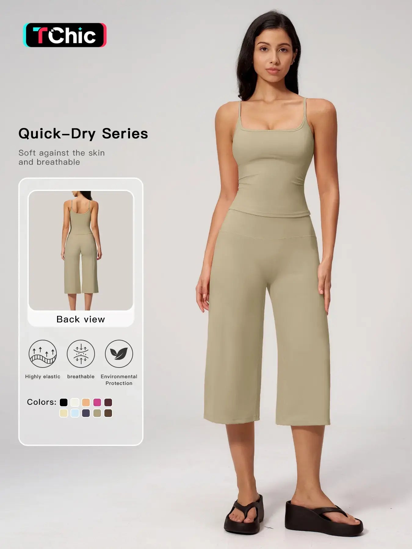New Yoga Tank Top High Waist Quick-Dry Casual Mid-Length Pants Running Outdoor Athletic Sportswear Yoga Set for Women, Comfortable and Stylish Activewear