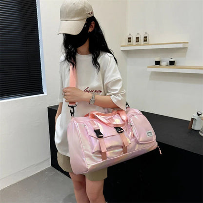 Colorful Pearlescent Yoga Fitness Bag with Dry-Wet Separation