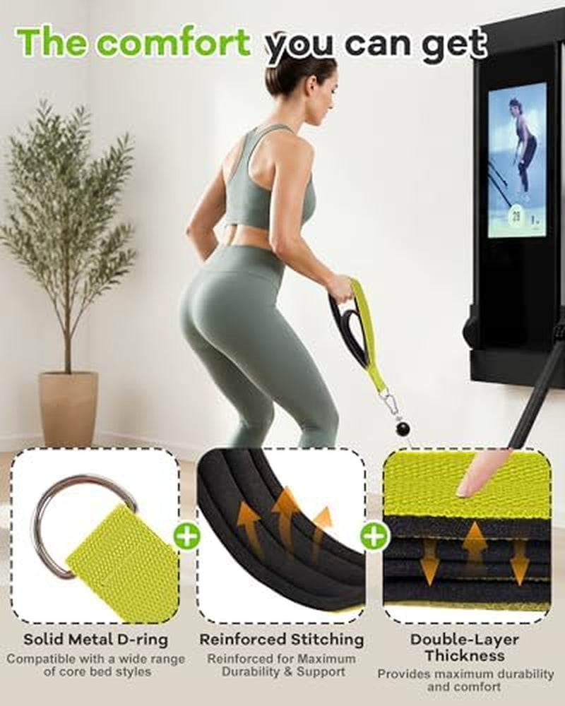 Wonderful Day Upgraded Pilates Loops Compatible with Tonal Smart Home Gym, Soft Thickened Double Loop Straps with Sturdy Adapters, Fitness Accessories for Reformer & Wall Pulley (2 Count)