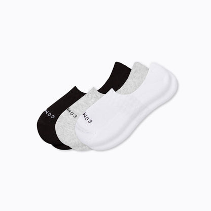 Combed Cotton No-Show Socks 3-Pack – Low Cut Athletic Socks for Men & Women