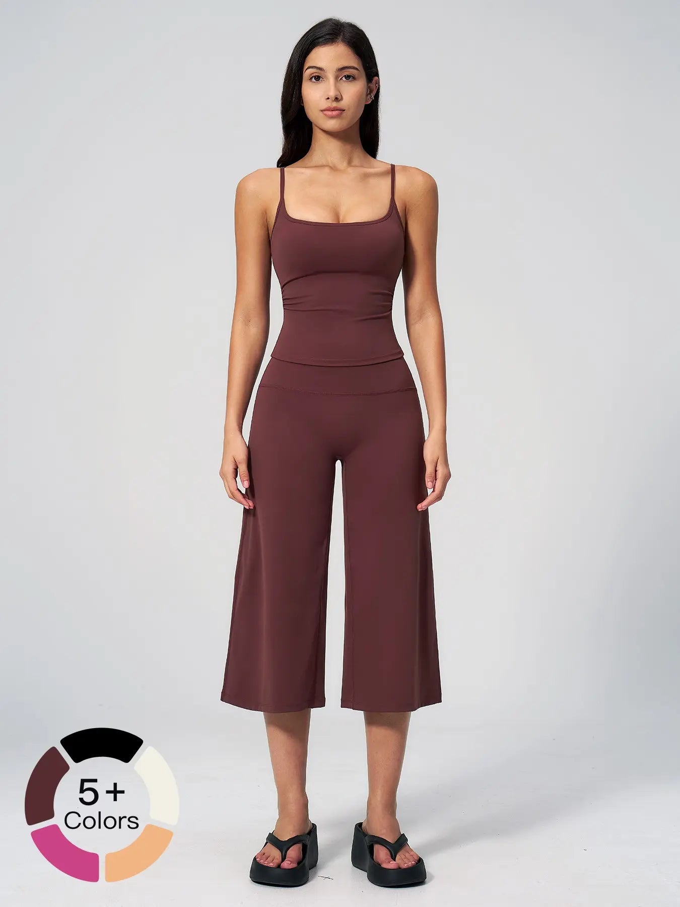 New Yoga Tank Top High Waist Quick-Dry Casual Mid-Length Pants Running Outdoor Athletic Sportswear Yoga Set for Women, Comfortable and Stylish Activewear