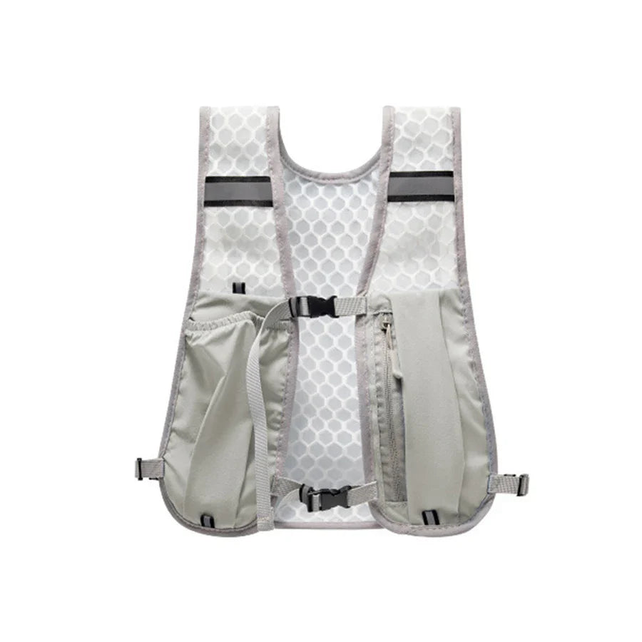 For Biking Running Storage Vest Lightweight Running Vest Reflective Hydration Water Chest Pack with Phone Storage Pocket