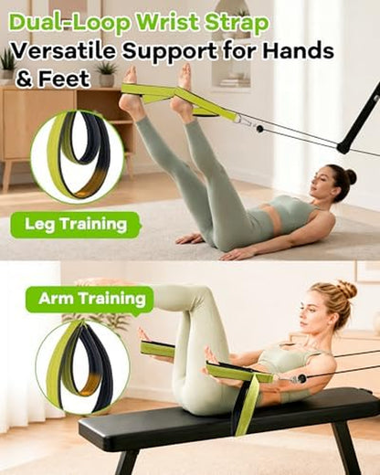 Wonderful Day Upgraded Pilates Loops Compatible with Tonal Smart Home Gym, Soft Thickened Double Loop Straps with Sturdy Adapters, Fitness Accessories for Reformer & Wall Pulley (2 Count)