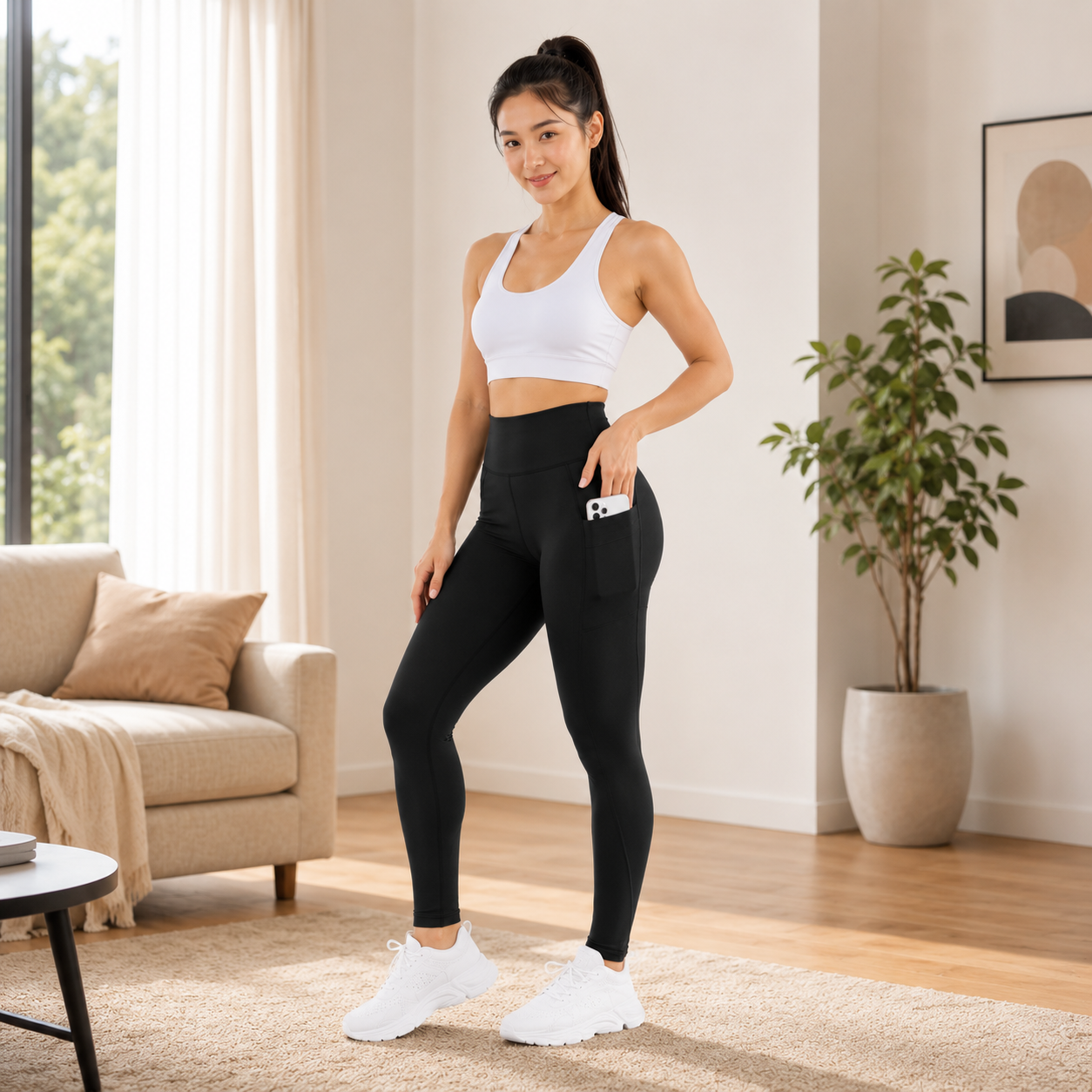 Women's High Waist Thermal Fleece-Lined Sports Leggings – Butt Lifting, Tummy Control
