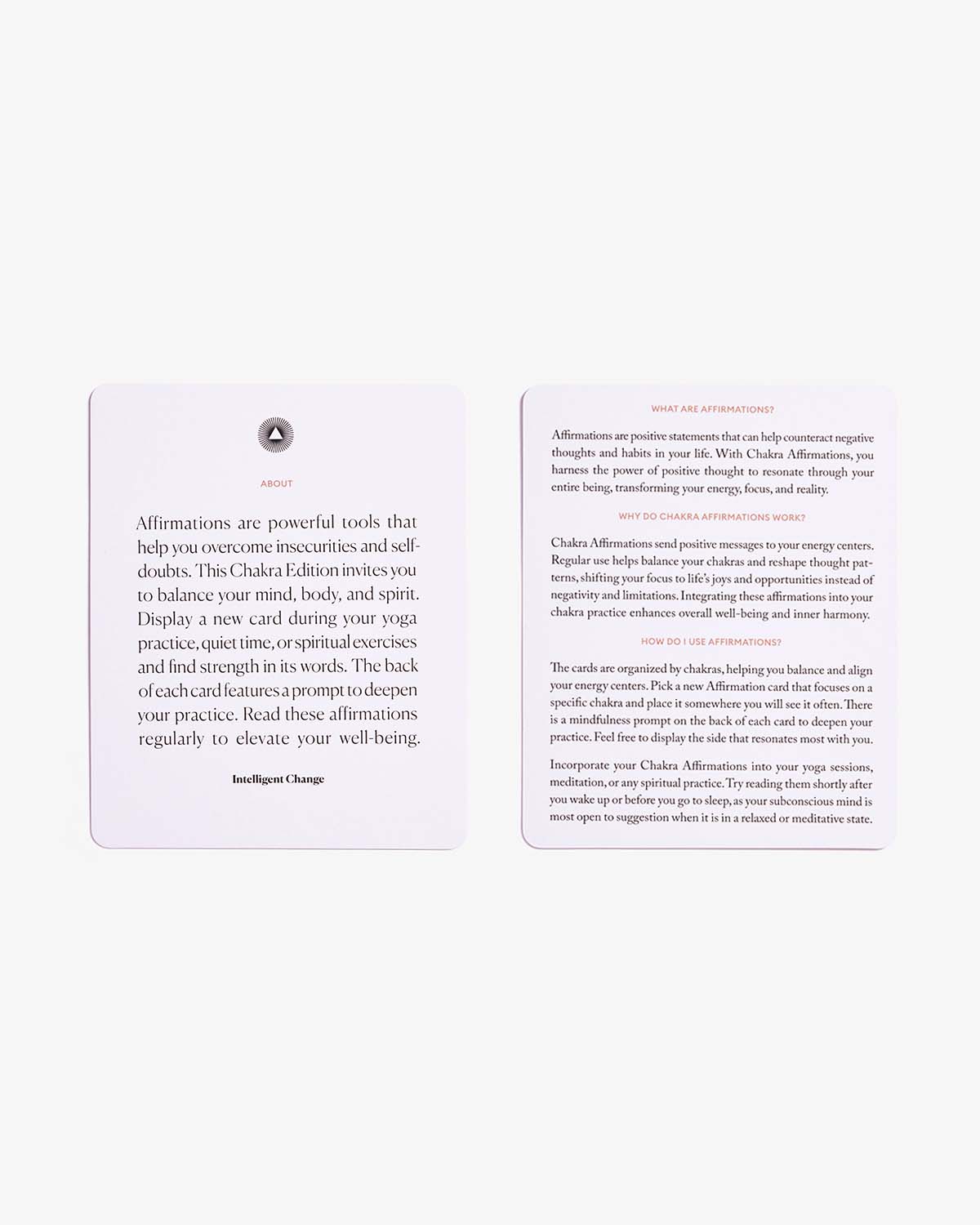 Mindful Affirmations Card Deck for Chakra Balancing – Daily Wellness & Meditation Cards
