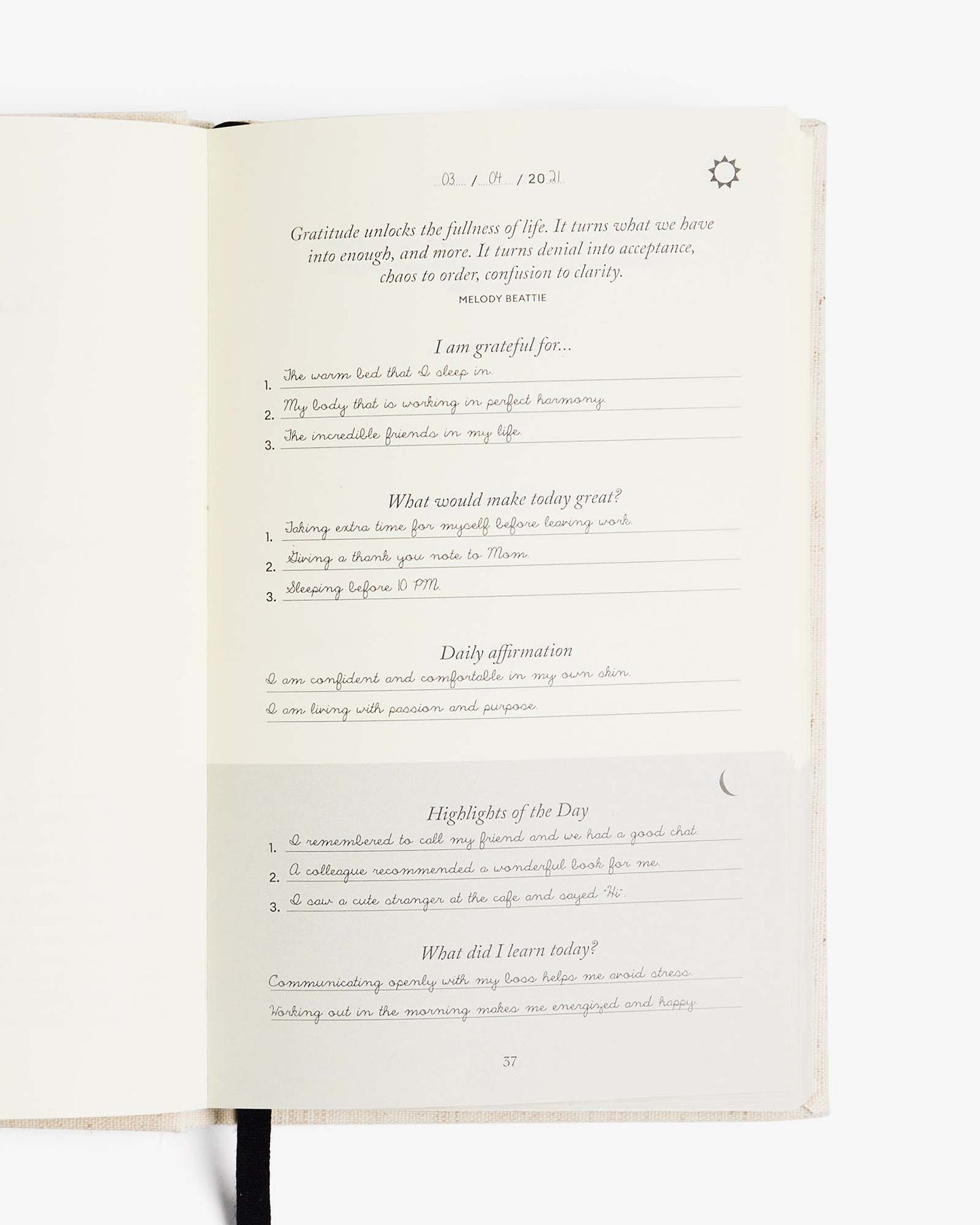The Five Minute Journal – Original Linen Hardcover Daily Gratitude & Mindfulness Journal