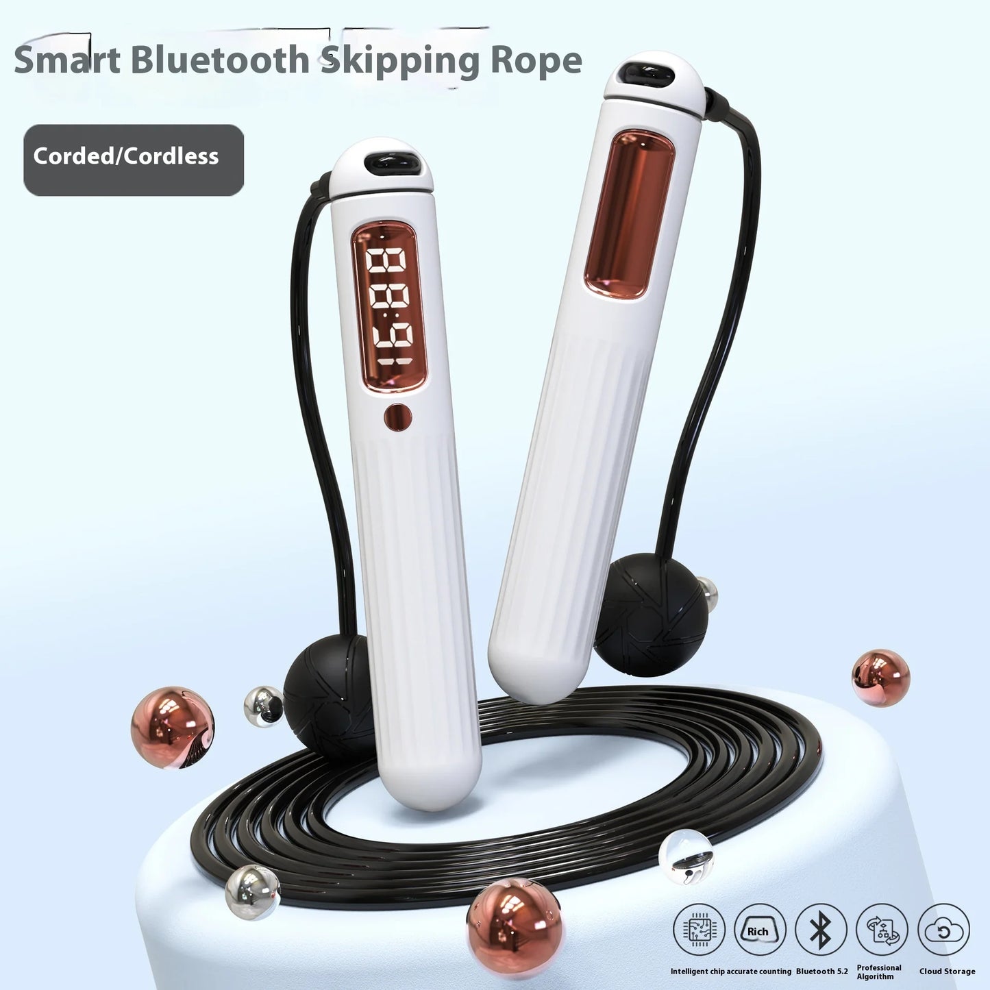 Smart Bluetooth Skipping Rope with Counterfitness Weight Bearing Ball