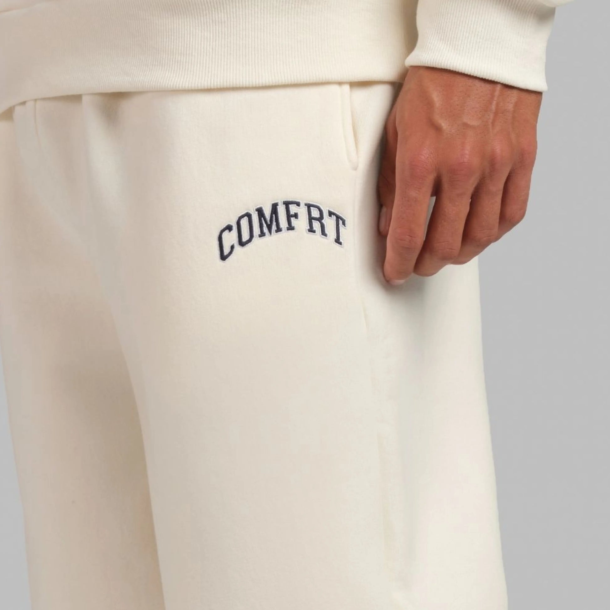 Comfrt | Varsity Straight Leg Sweatpants | Collegiate Style Embroidered Logo Sweatpants