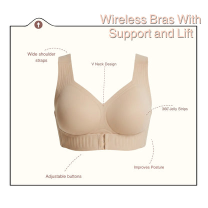 Ibrastar Posture Bra, Women’S Breathable Mesh Wireless Top with Removable Pads Alternative, Activewear for Running and Gym Sessions Workout Bra, Training Bra, Push up Bra, Bras for Women Minimizer Bra, Jelly Bra