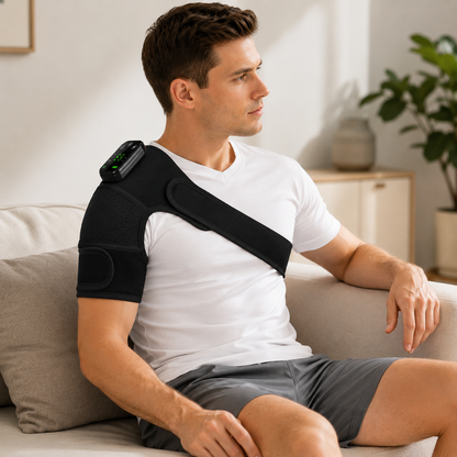 Electric Heated Shoulder & Knee Massager with Vibration – Heat Therapy Pain Relief Wrap