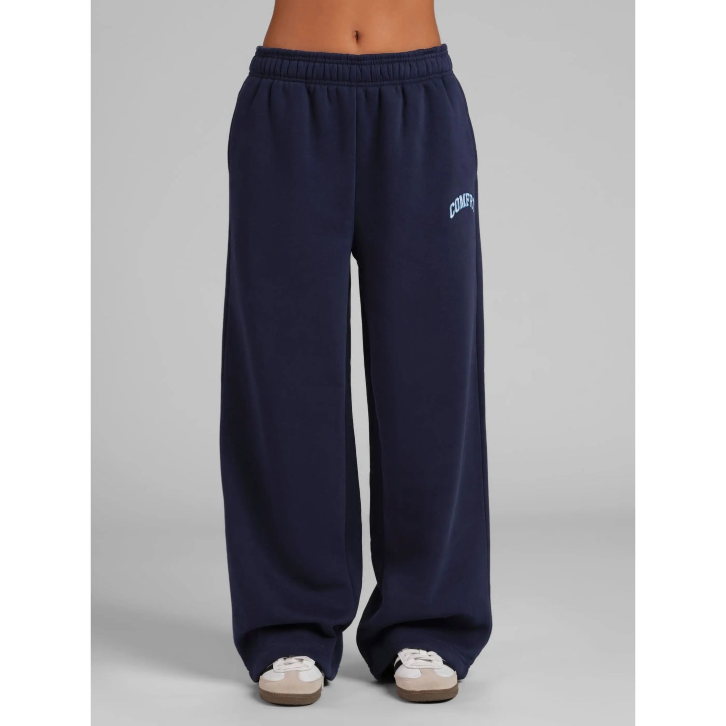 Comfrt | Varsity Straight Leg Sweatpants | Collegiate Style Embroidered Logo Sweatpants