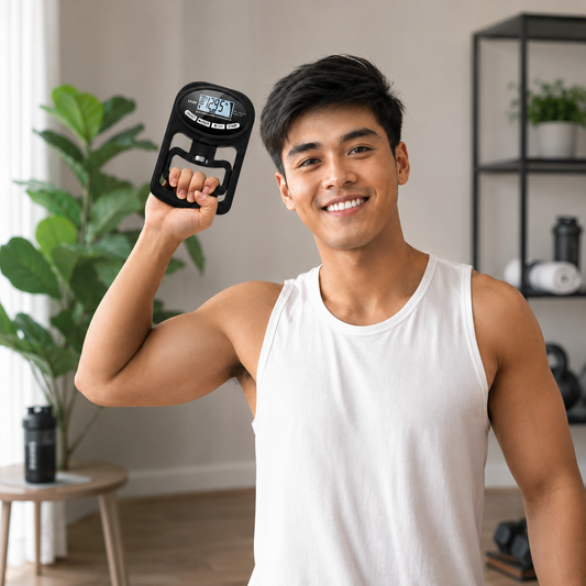 Digital Hand Dynamometer Grip Strength Trainer with LCD Display – USB Rechargeable