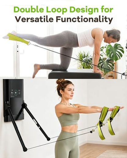 Wonderful Day Upgraded Pilates Loops Compatible with Tonal Smart Home Gym, Soft Thickened Double Loop Straps with Sturdy Adapters, Fitness Accessories for Reformer & Wall Pulley (2 Count)