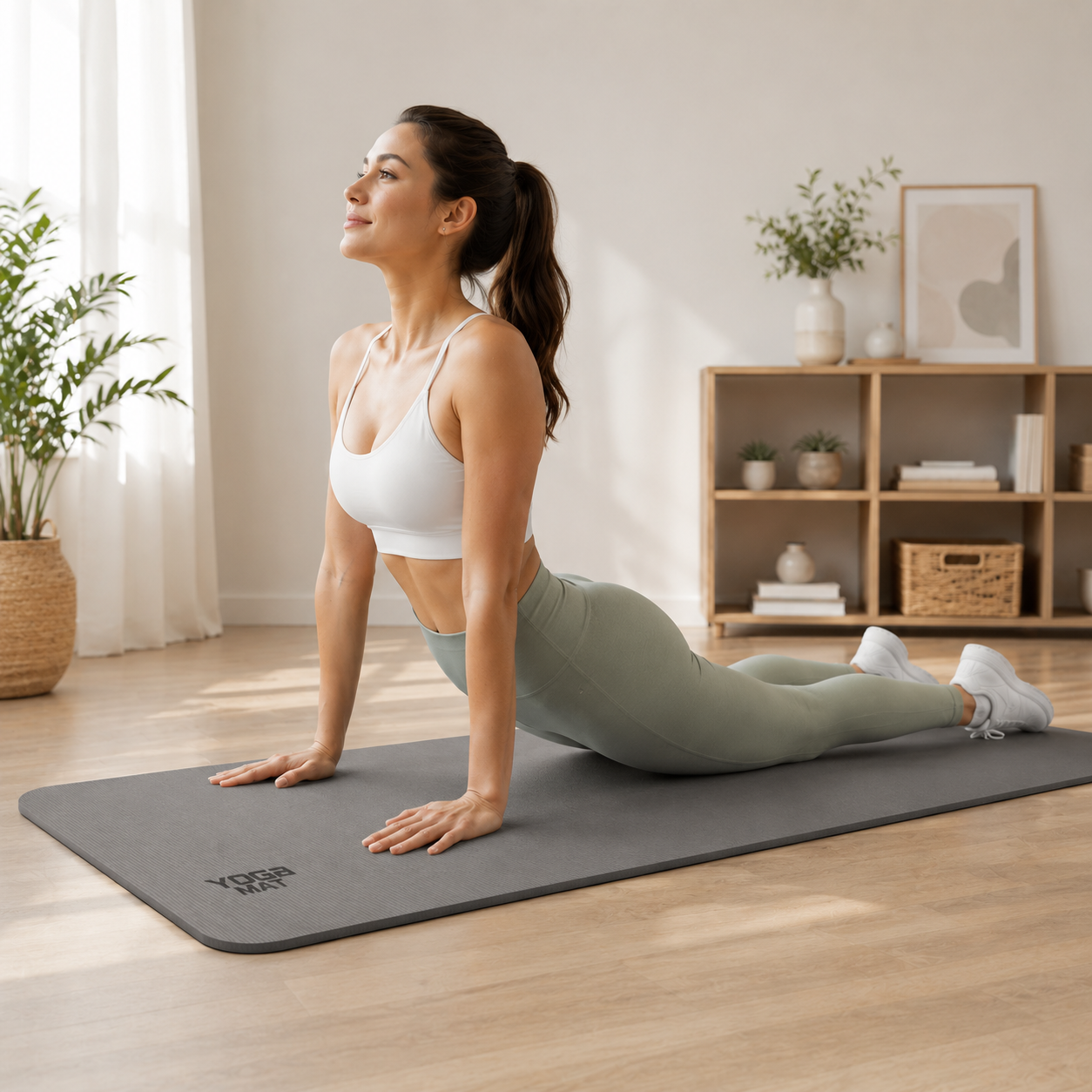 Thick Non-Slip Fitness Exercise Mat with Storage Bag – Home Gym Workout Floor Mat