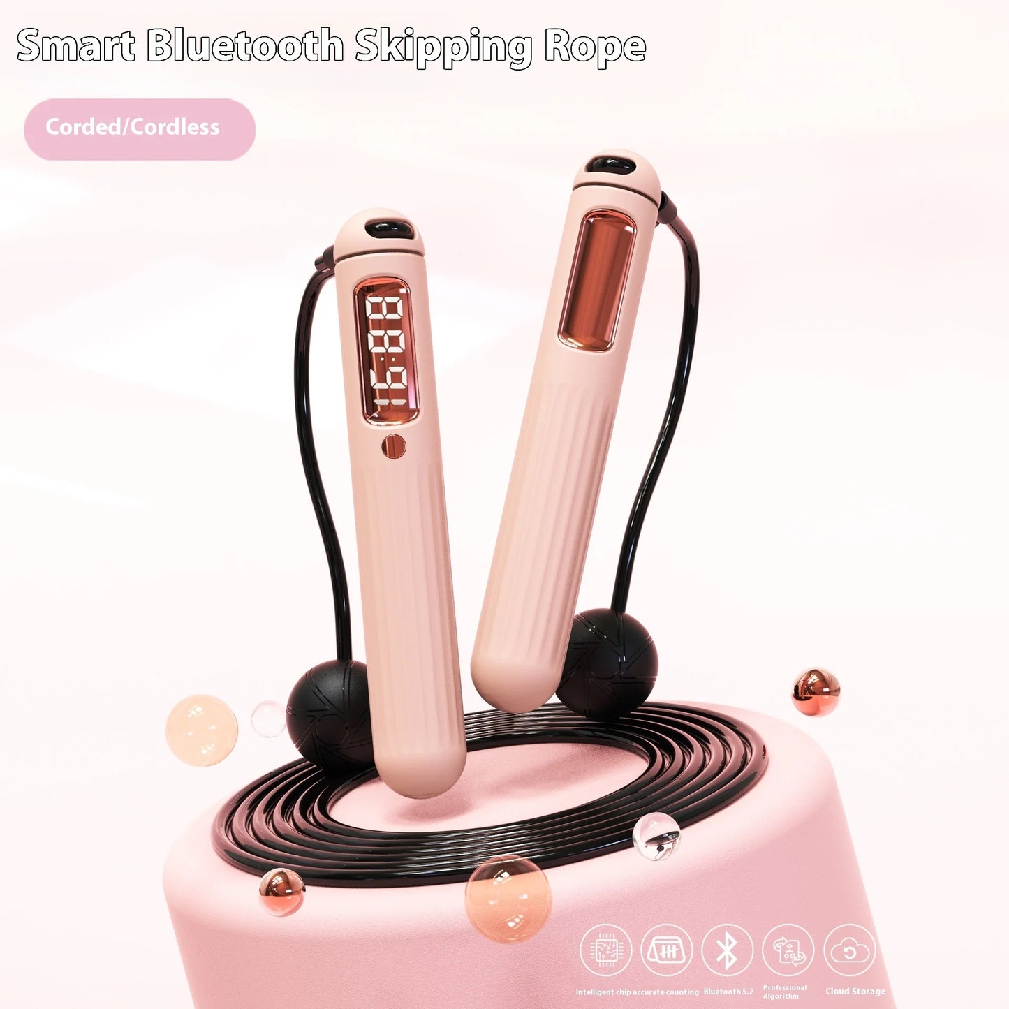 Smart Bluetooth Skipping Rope with Counterfitness Weight Bearing Ball