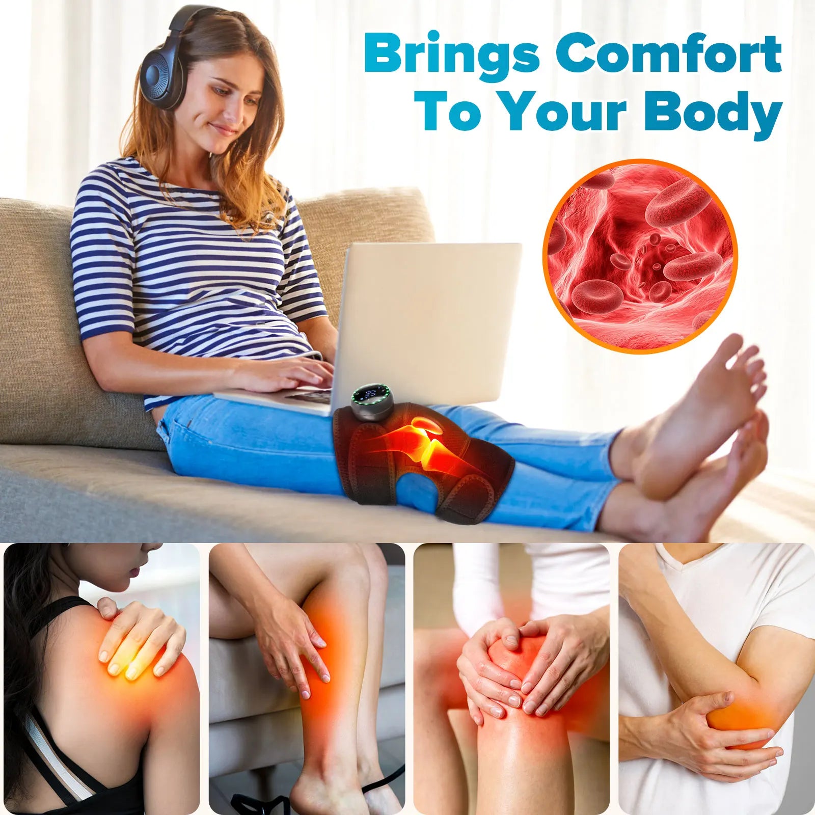 ThermaRelief™ – Electric Heated Shoulder & Knee Massager