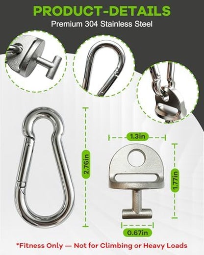 Wonderful Day Upgraded Pilates Loops Compatible with Tonal Smart Home Gym, Soft Thickened Double Loop Straps with Sturdy Adapters, Fitness Accessories for Reformer & Wall Pulley (2 Count)